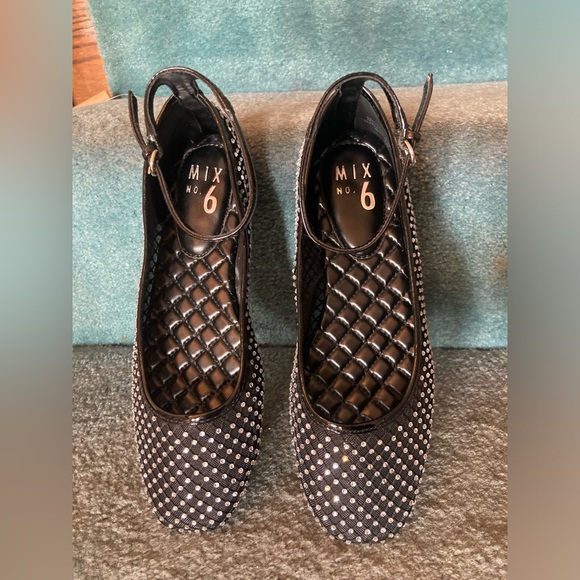 NEW Mix No. 6 Rhinestone Belleena Flat Shoe Sz 7 Never worn SPARKLY Ankle strap - Picture 3 of 11